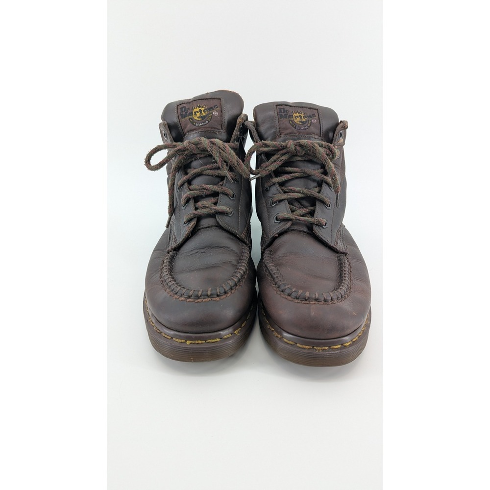 Dr. Martens 8058 Vintage Made in England Brown Leather Moc Toe Boots Mens 9